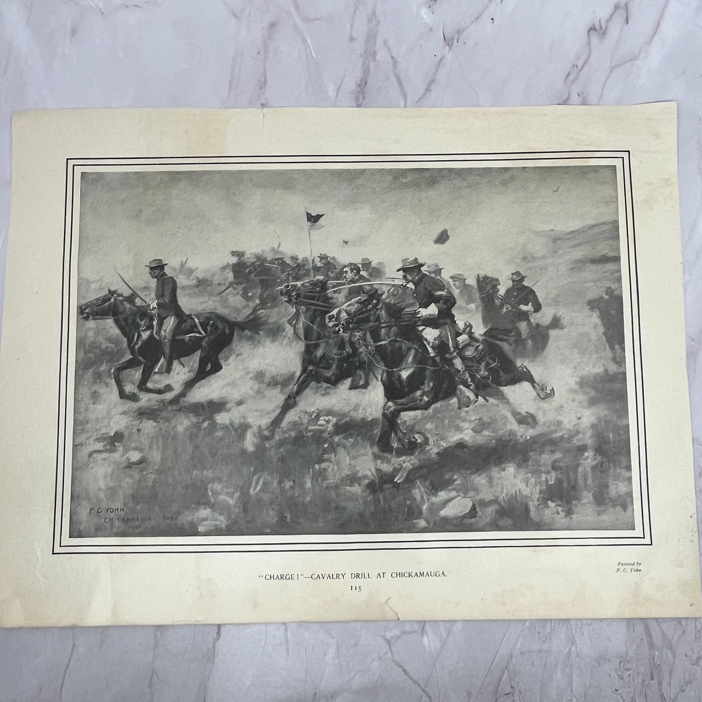 Cavalry Drill at Chickamauga Spanish American War c1905 Art Print V14-5