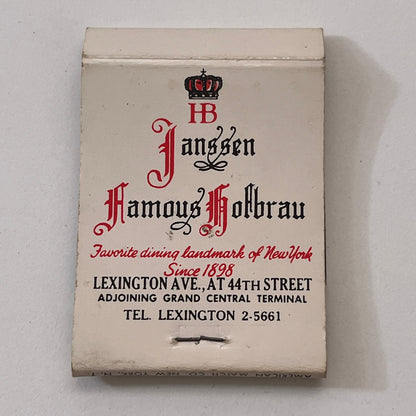 Janssen's Famous Hofbrau Grand Central Terminal Matchbook Cover TB6-MB1-5