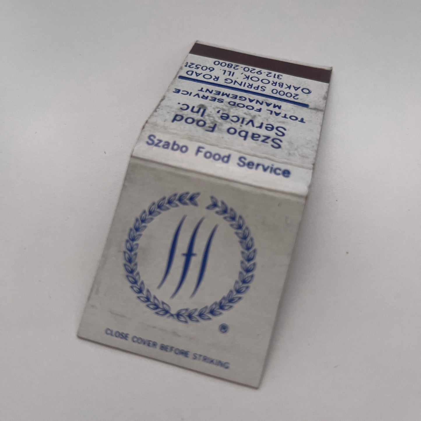 Szabo Food Service Inc Oak Brook IL Vintage Matchbook Cover TB8-MB2-2