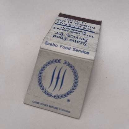 Szabo Food Service Inc Oak Brook IL Vintage Matchbook Cover TB8-MB2-2