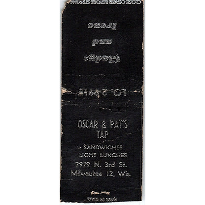 Oscar & Pat's Tap Restaurants Milwaukee Vintage Matchbook Cover SE5-Y2