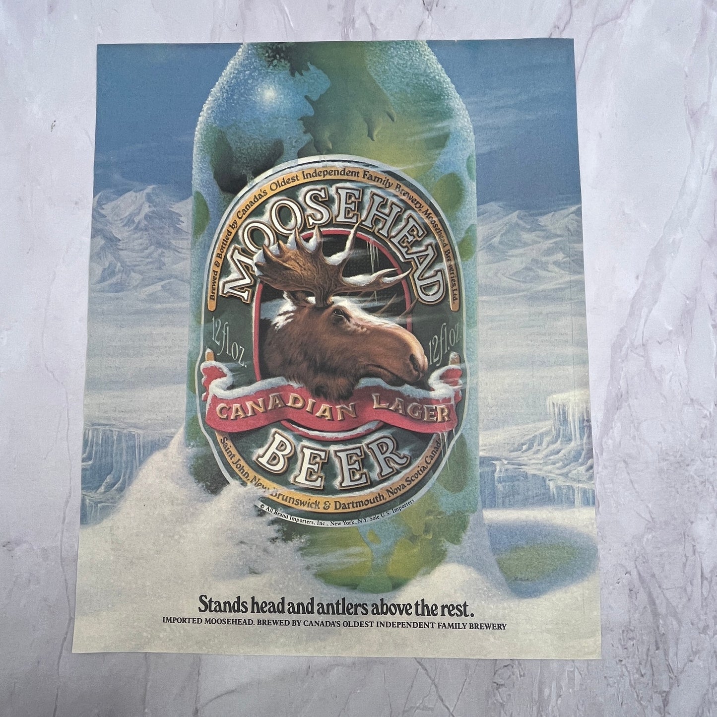 Moosehead Canadian Lager Beer 1984 Ad V14-7