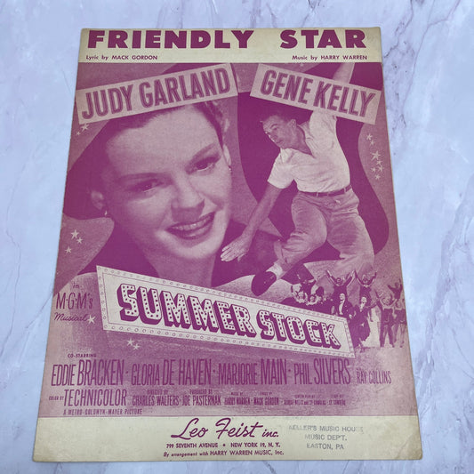 1950 Friendly Star Summer Stock Judy Garland Gene Kelly Sheet Music V14-1