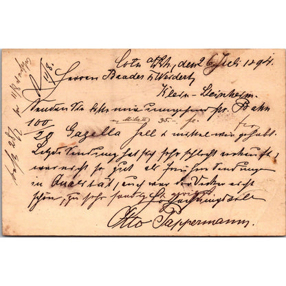 Otto Patyrermann Klein Steinheim Haanan 1894 German Reich Postcard P5-11