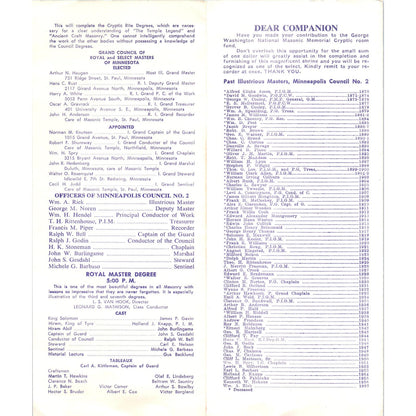 1957 Minneapolis Council No 2 Spring Assembly Program AE2