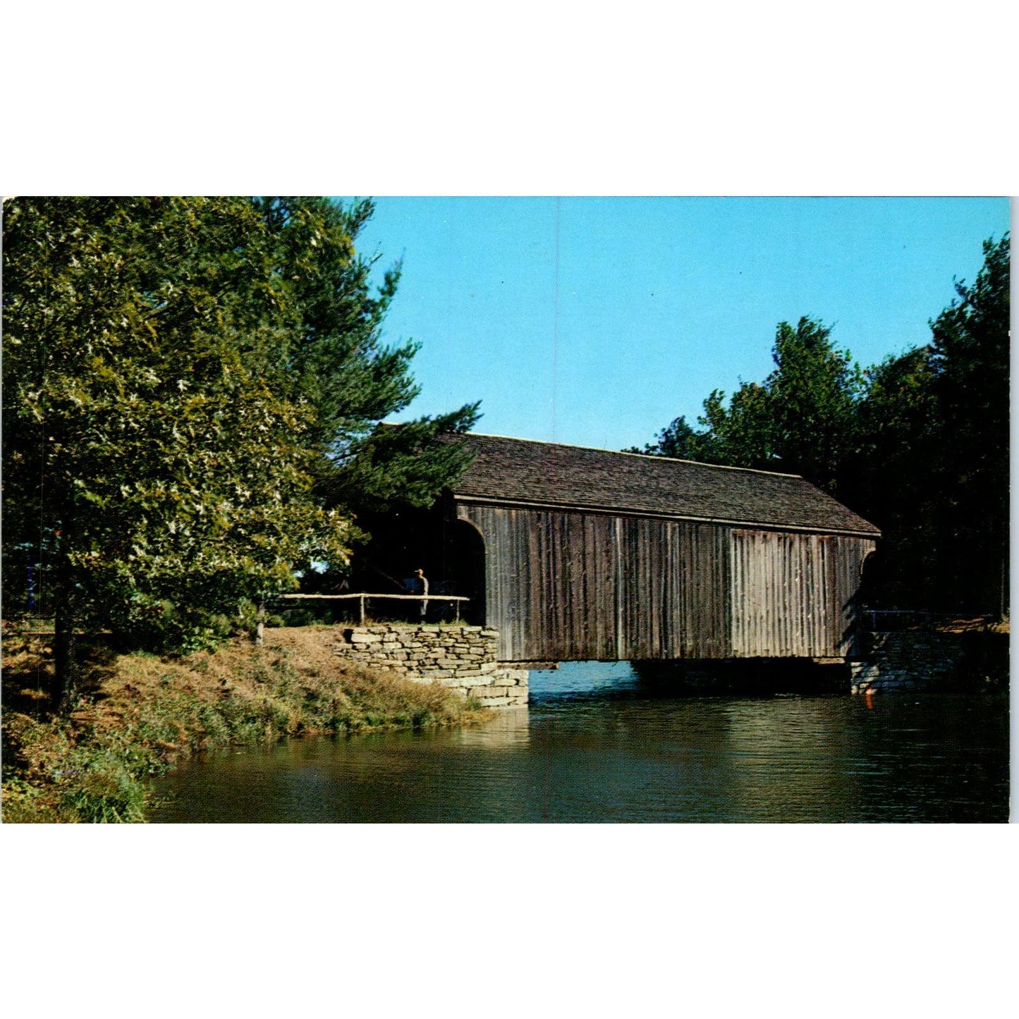 Dummerston Bridge Mill Pond Vermont Covered Bridge Postcard PC7