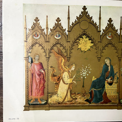 The Annunciation Simone Martini Lithograph Vintage Art Print 9x12 V11