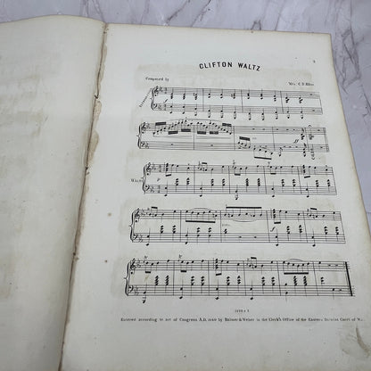 1860 Clifton Waltz Francis L. Davis C.D. Bliss Sheet Music V16