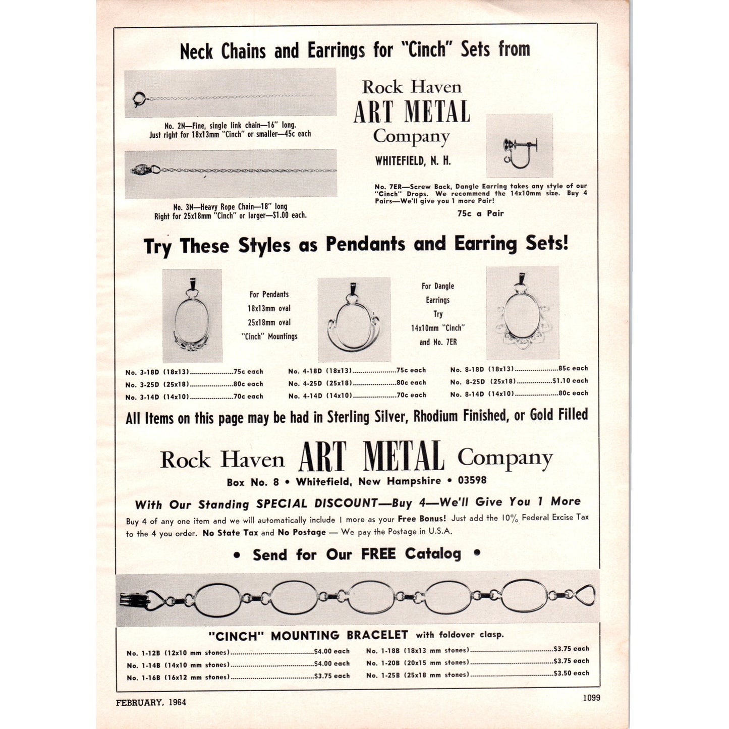 Rock Haven Art Metal Company Whitefield NH 1964 Magazine Ad AB6-D18