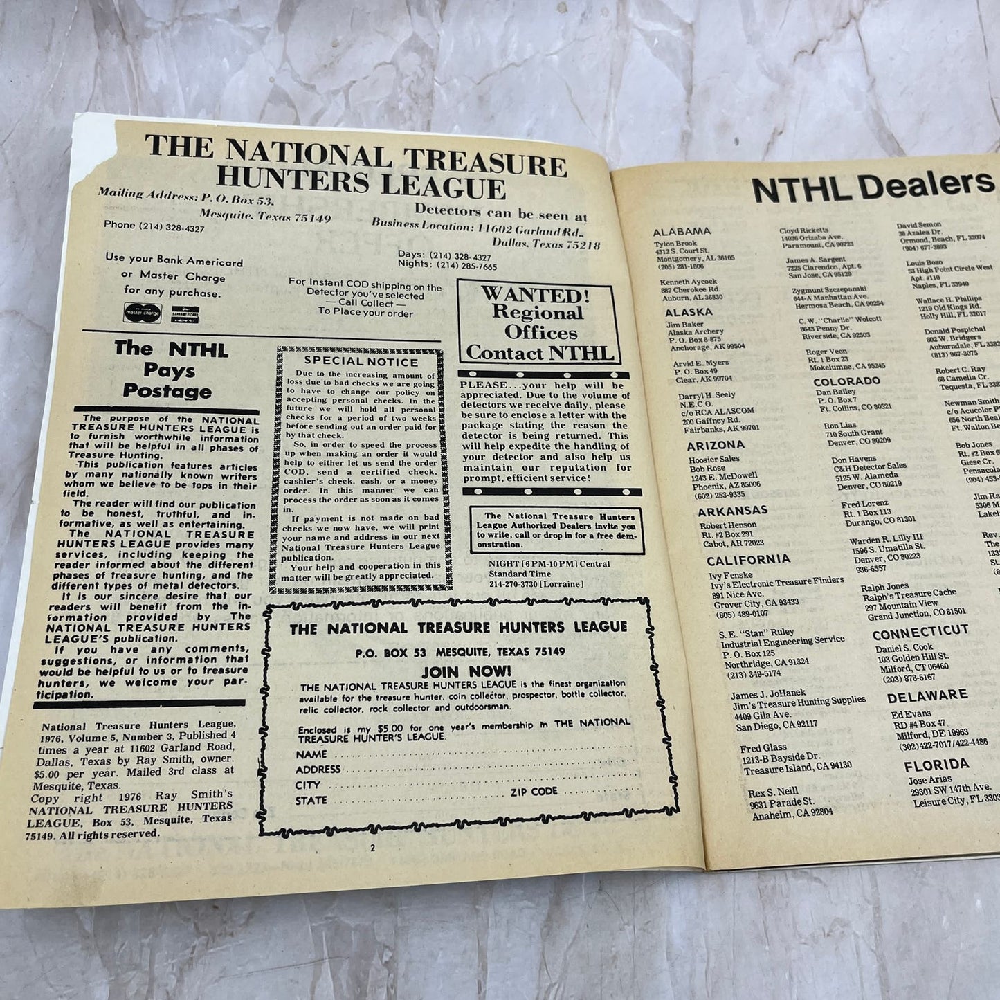 1976 Vol 5 No 3 - National Treasure Hunters League Magazine M18