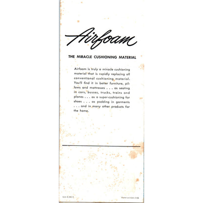1952 How to Recushion Furniture Airfoam Super Cushioning by Goodyear Leaflet D10