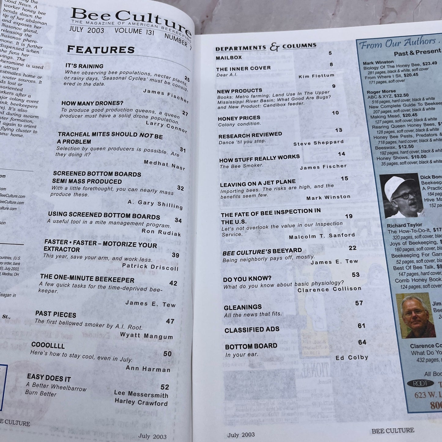 2003 July - Bee Culture Magazine - Bees Beekeeping Honey M32