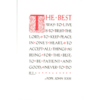 Pope John XXIII St. Anthony's Guild Paterson NJ Vintage Prayer Card TH2-PC1