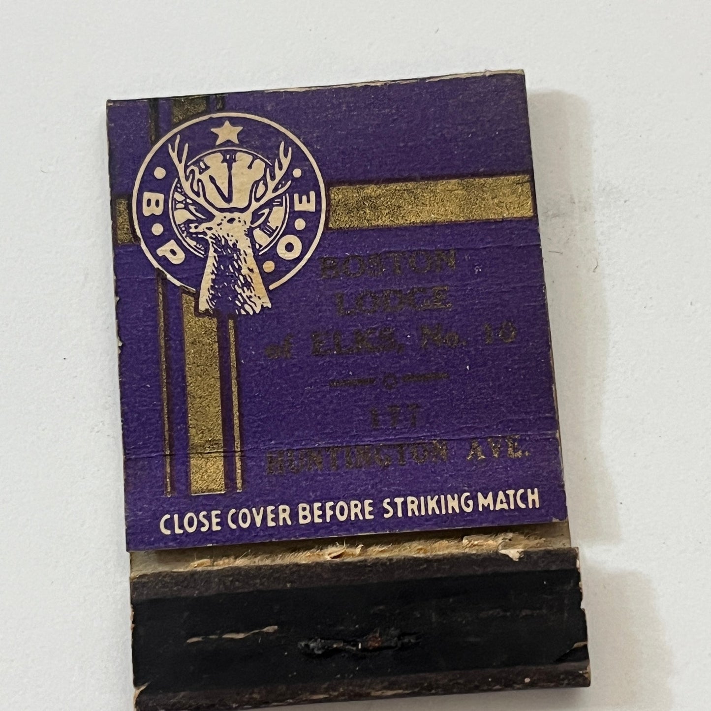 BPOE Boston Lodge of Elks No. 10 Vintage Matchbook Cover TB6-MB1-4