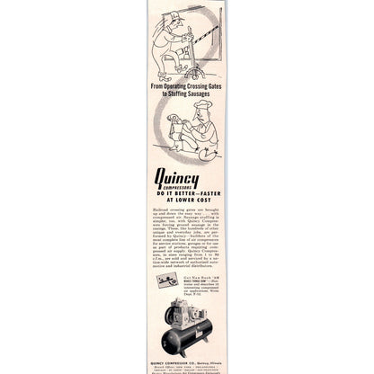 Quincy Air Compressor Co Quincy IL 1951 Magazine Ad D17