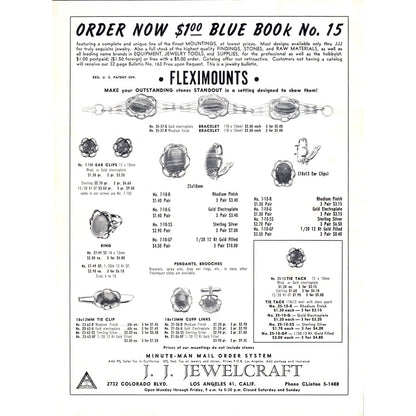 J.J. Jewelcraft Mineral Suppliers Los Angeles CA 1964 Magazine Ad AB6-D18