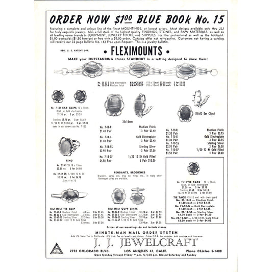 J.J. Jewelcraft Mineral Suppliers Los Angeles CA 1964 Magazine Ad AB6-D18