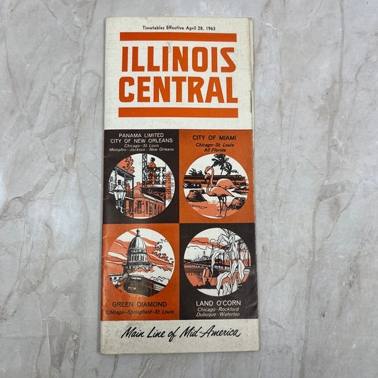1963 April Illinois Central Railroad Timetables TJ4-P1