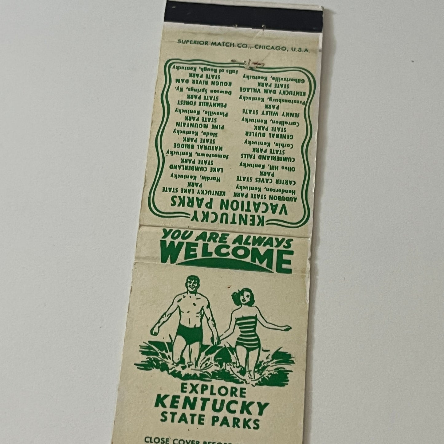 Explore Kentucky State Parks Vintage Matchbook Cover TB6-MB2-5