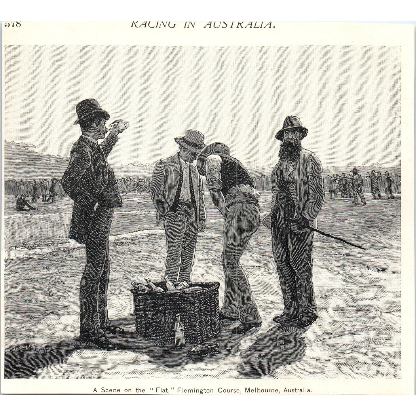 The Winning Horse Flemington Course Melbourne 1892 Magazine Print AK5-H8