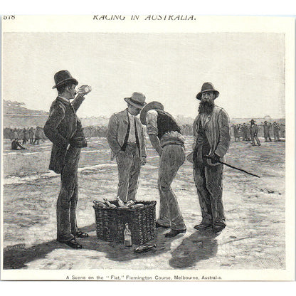 The Winning Horse Flemington Course Melbourne 1892 Magazine Print AK5-H8