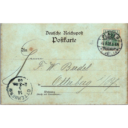 Robenfabrik Plauen Christian Denker Otterburg Plauen 1902 Reich Postcard P5-11