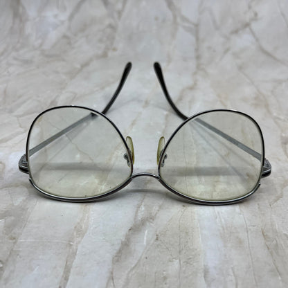 Retro Silver Tone Brown Trim Ladies' Eyeglasses Frames TD5G1-11