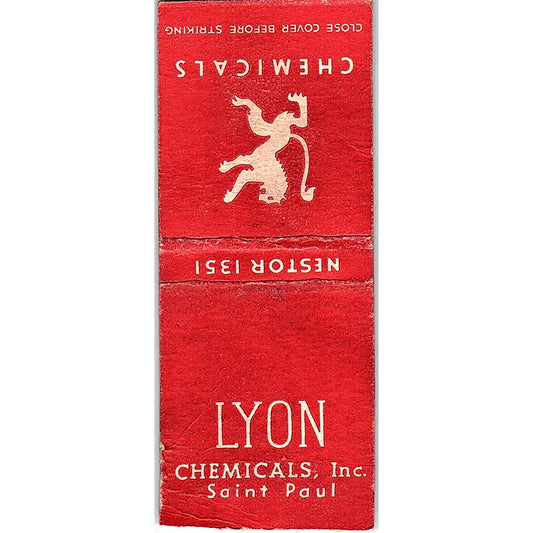 Lyon Chemicals Inc St. Paul MN Vintage Matchbook Cover SC7-Y9