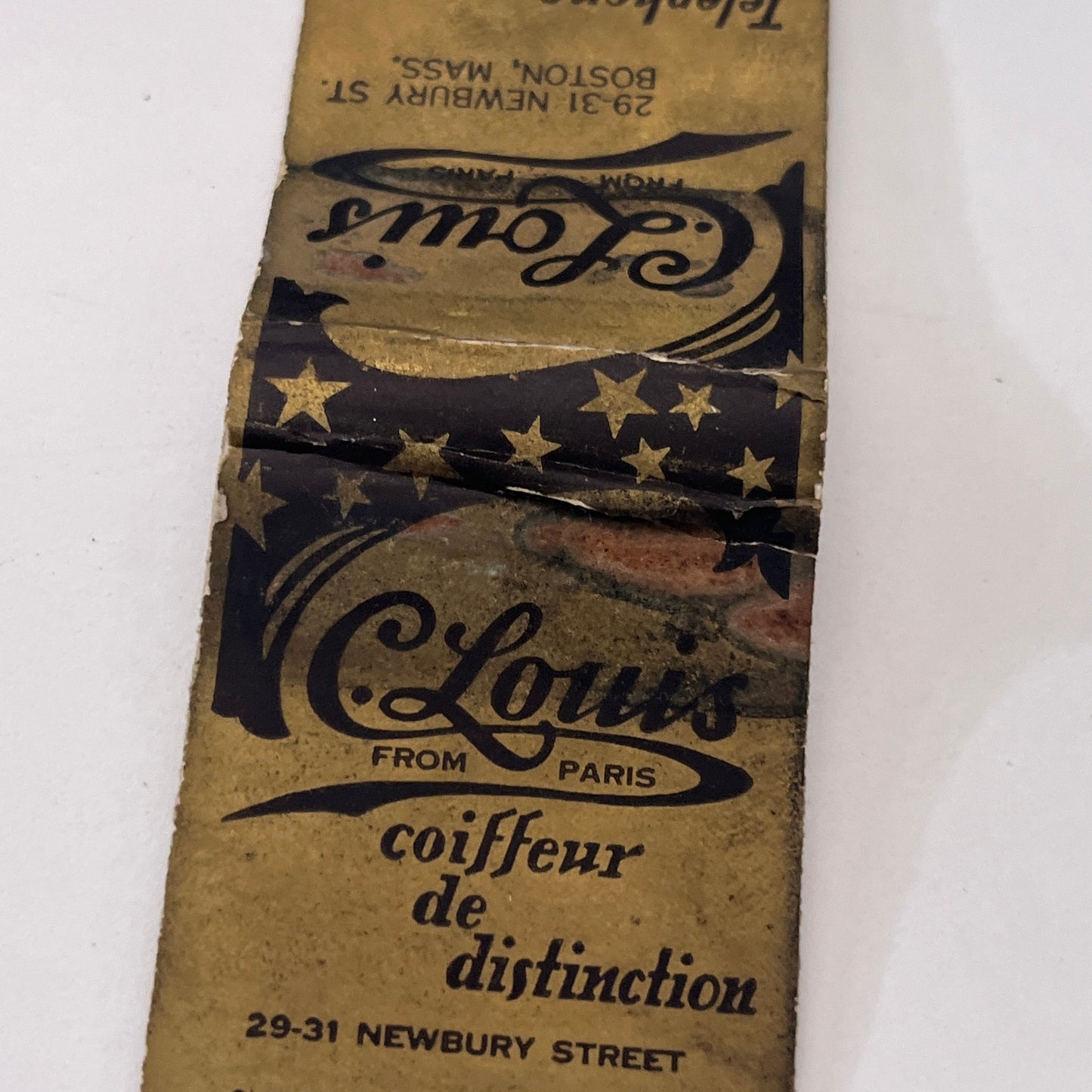 C. Louis Coiffeur De Distinction Boston MA Vintage Matchbook Cover TB8-MB-11