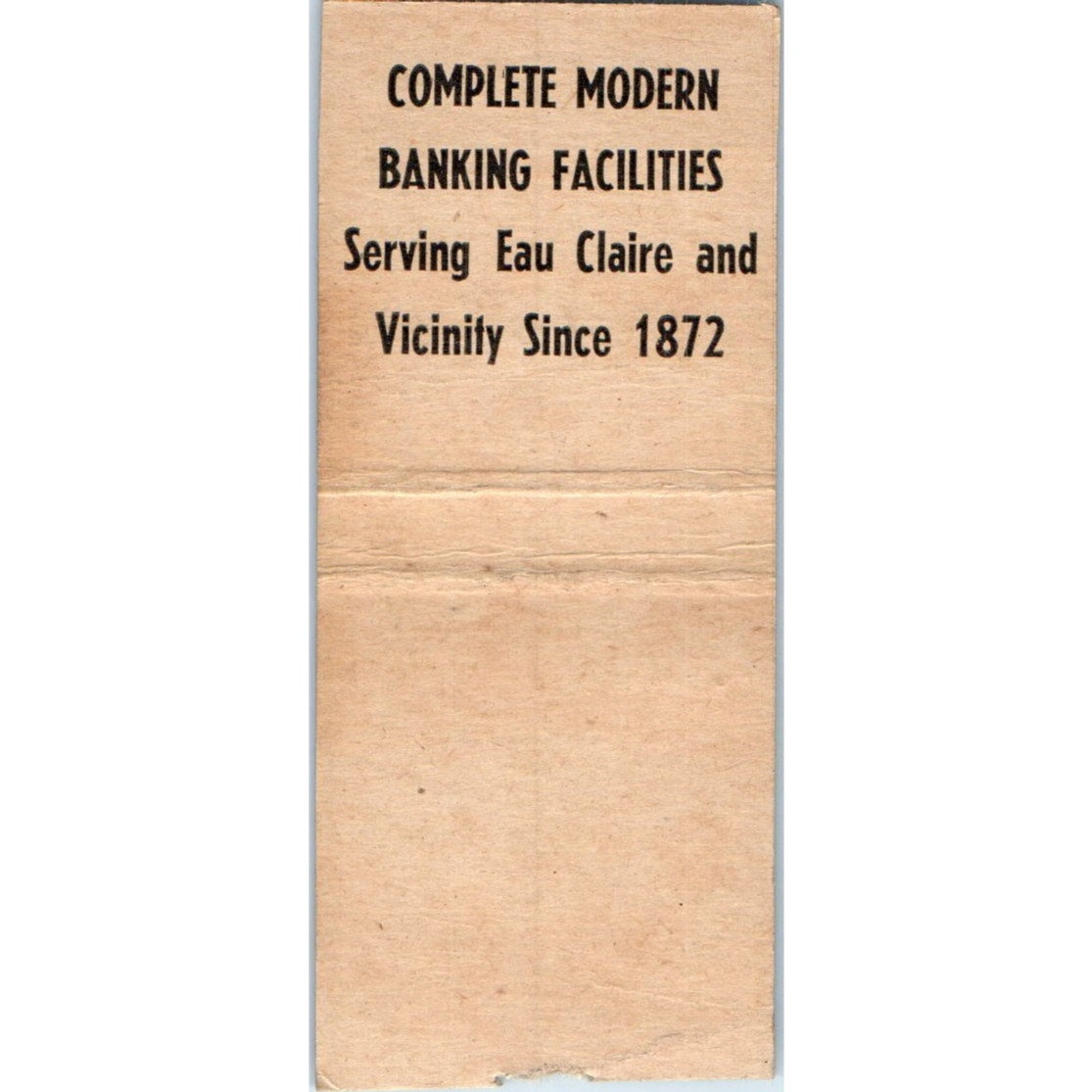 Union National Bank Eau Claire WI Vintage Matchbook Cover SD4-Y6