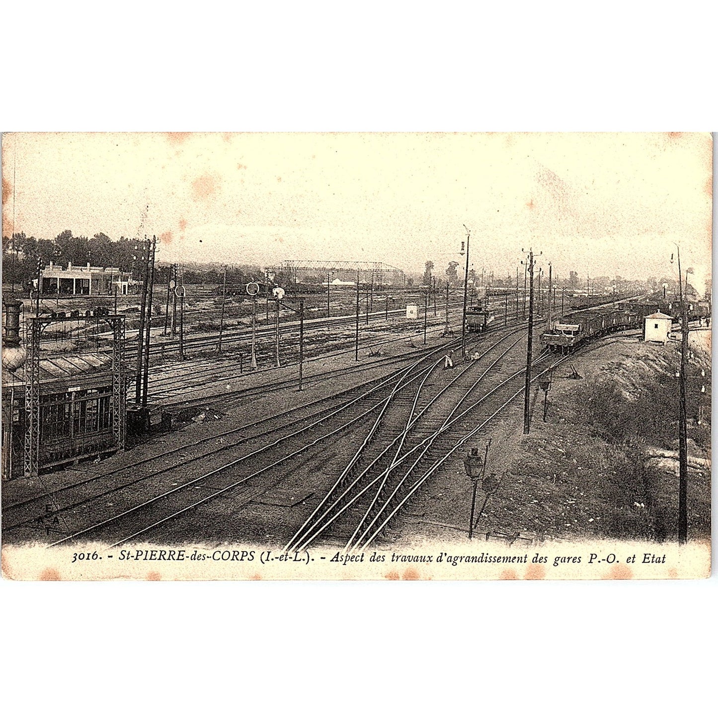 St. Pierre Des Corps Aspect Des Travaux French Antique Postcard PE10