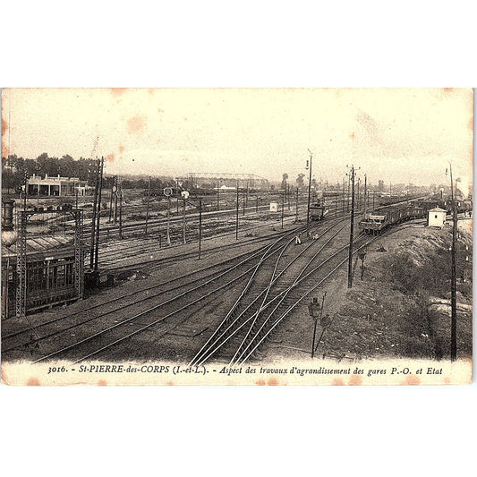St. Pierre Des Corps Aspect Des Travaux French Antique Postcard PE10