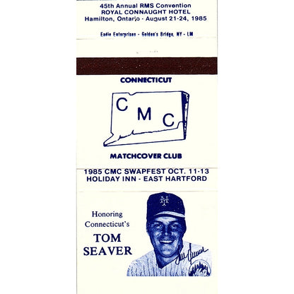Tom Seaver Connecticut Matchcover Club Vintage Matchbook TB6-MB2-8
