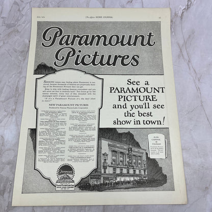 Paramount Pictures at the Capitol Theatre in Cincinnati 1924 Magazine Ad FL6-11