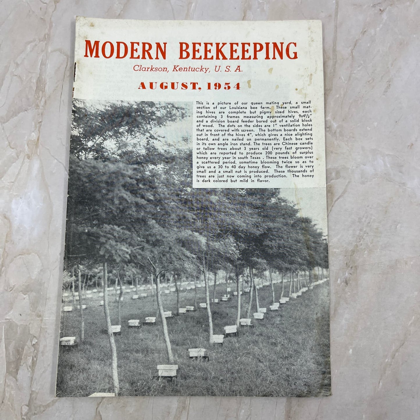 1954 Aug Modern Beekeeping Magazine Clarkson KY Walter T. Kelley TD5