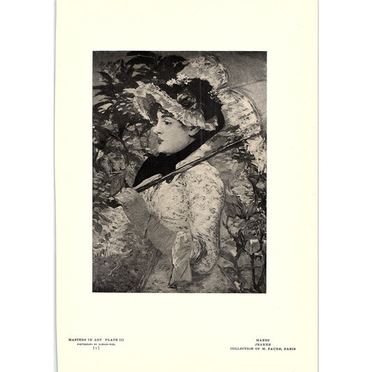 Jeanne - Manet - 1908 Litho Art Print AF4-3
