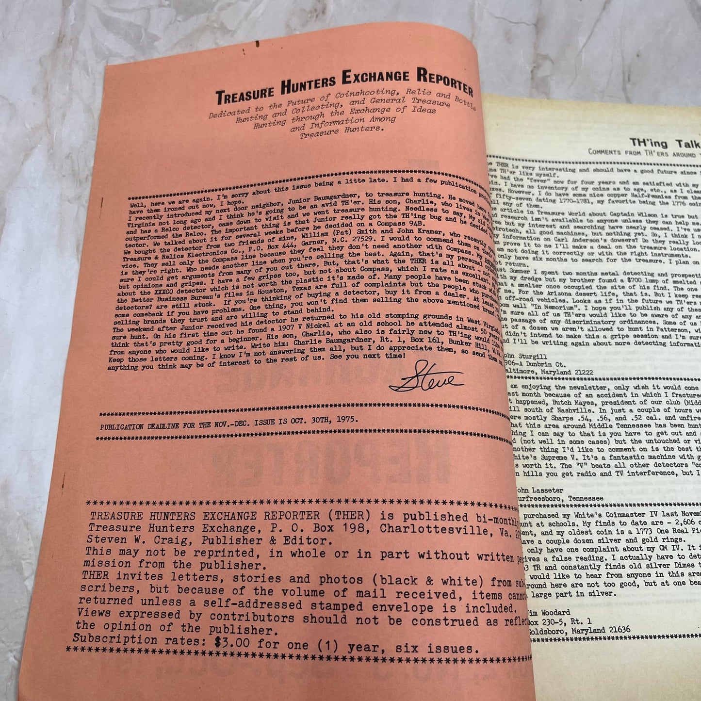 1975 Oct - Treasure Hunters Exchange Reporter Newsletter M18