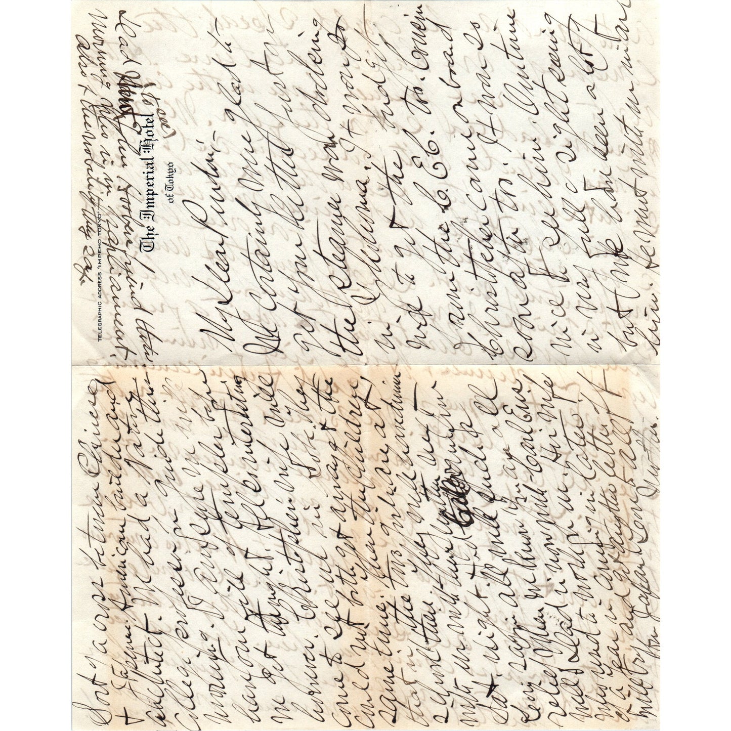 c1910 Handwritten Letter on The Imperial Hotel of Tokyo Letterhead D21