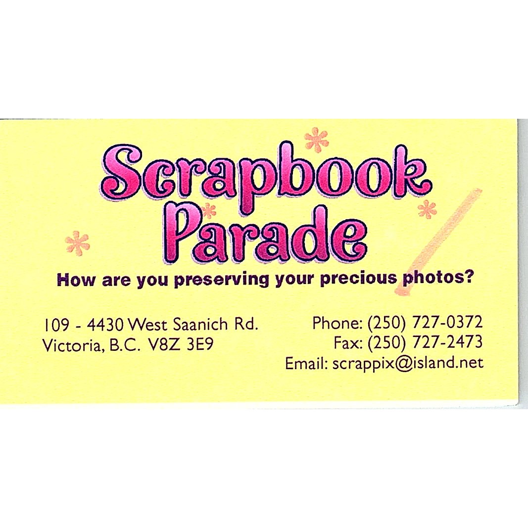 Scrapbook Parade Victoria BC Canada Vintage Business Card SC9-B11