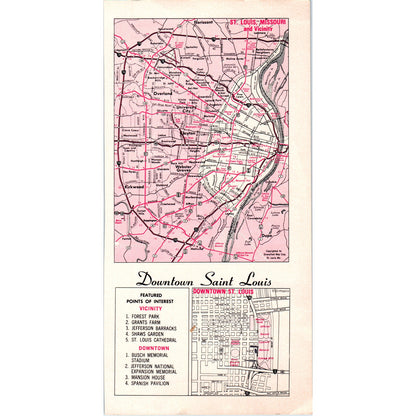 Downton St. Louis Points of Interest Map MO 1971 Magazine Ad AD8-H4