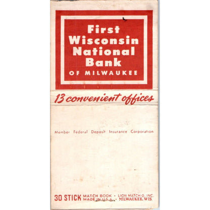 1953 Wisconsin State Centennial Vintage Matchbook Cover SF4-Y6