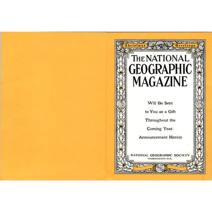 Vintage National Geographic Christmas Subscription Gift Announcement AE9-X1