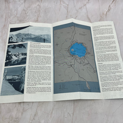 1973 Crater Lake National Park Oregon Fold Out Travel Map & Brochure TG8-Z