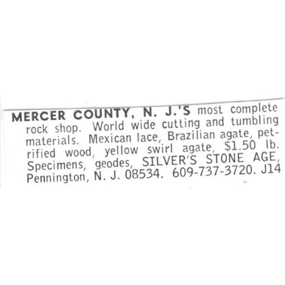 Silver Stone Age Rock Shop Mercer County Pennington NJ 1972 Ad AF8-S26
