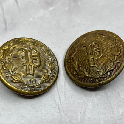 Set of 2 Antique Brass Postal Worker Uniform Buttons Superior Quality SC1