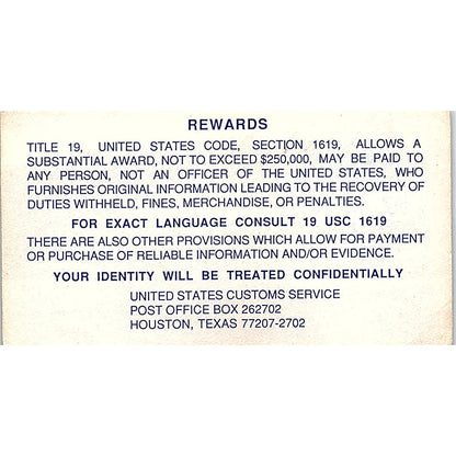 Border Envelope Team BET Houston Vintage Business Card SC9-B2