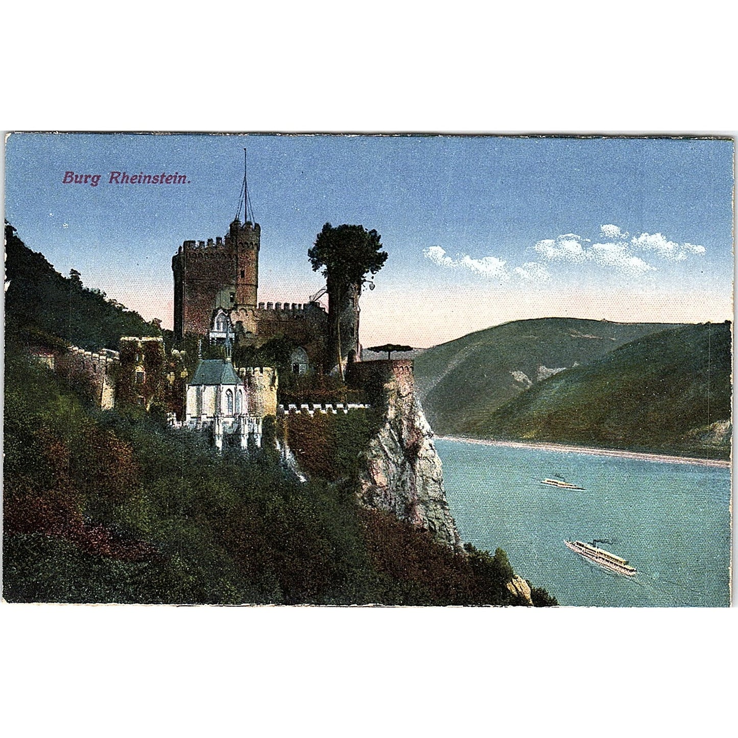 Burg Rheinstein German Antique Postcard PE9