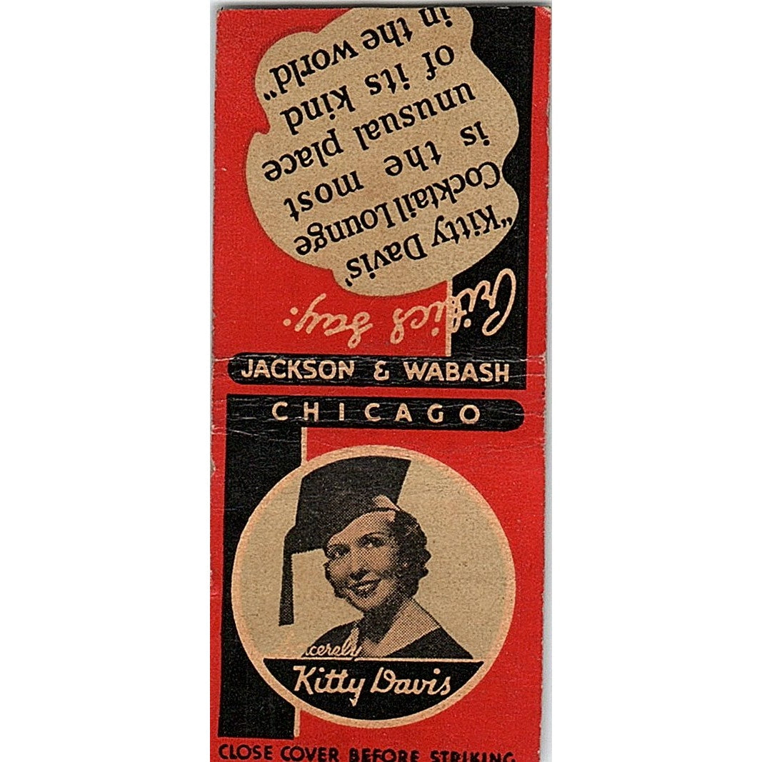 Kitty Davis' Cocktail Lounge Chicago Vintage Matchbook Cover SC7-Y1