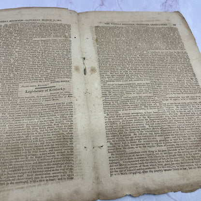 Baltimore Weekly Register Mar 1813 War of 1812 Biography of Daniel Boone AF9-11