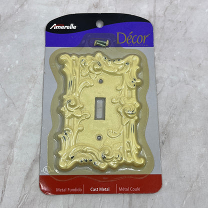 Vintage Art Nouveau Shabby Chic Cream Distressed Metal Light Switch Plate TH9
